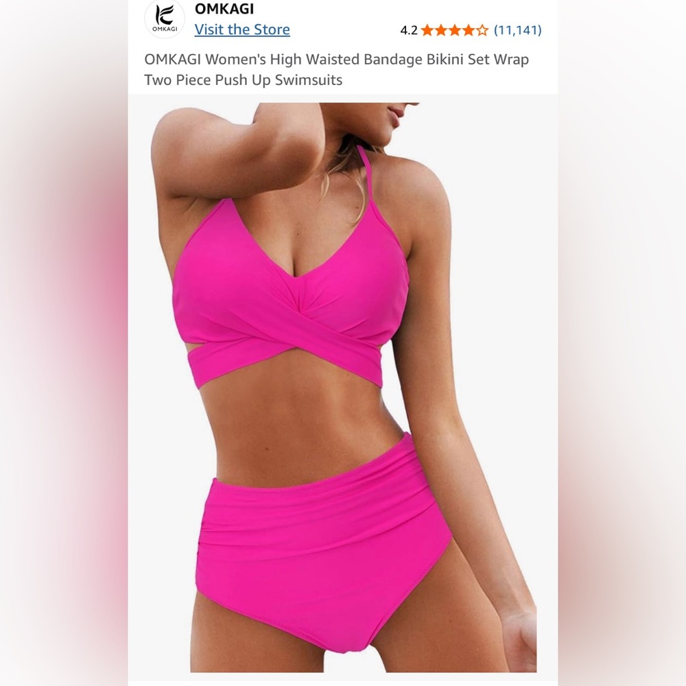 Vibrant Pink Bikini Set NWOT XXL